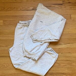 Joah Brown Gray Sweatsuit set sweatshirt joggers sweatpants s/m o/s